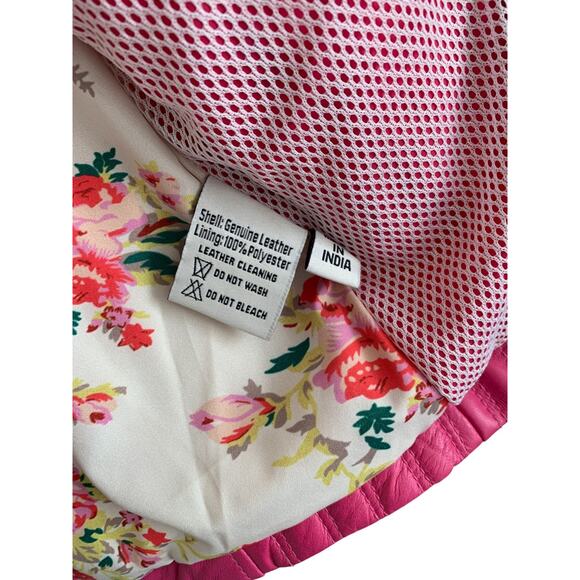 Scully Pink Leather Jacket Womens XL Moto Biker Zippers Vintage - Picture 5 of 7